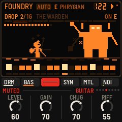 The guitars muted in a drop