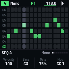 A lead on the harmonizer: its rows are the chords' notes
