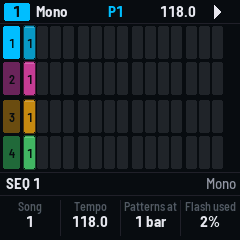 The arranger: four lanes of slots